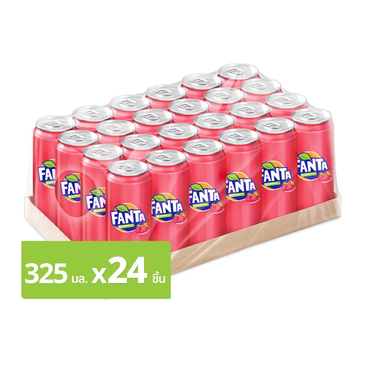 แฟนต้า น้ำแดง น้ำอัดลมกลิ่นสตรอว์เบอร์รี่ แบบกระป๋อง 325 มล. x 24 ชิ้น