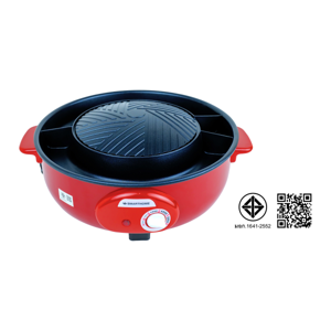 สมาร์ทโฮม เตาบาร์บีคิวสุกี้แยกน้ำ รุ่น SM-EG1300 สีแดง_thumbnail_2