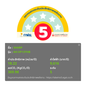 ชาร์ป เครื่องปรับอากาศระบบ J-Tech อินเวอร์เตอร์ รุ่น AH-XP13YHB ขนาด 12000 บีทียู สีขาว_thumbnail_3