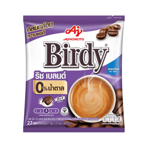 Birdy 3in1 Instant Coffee Mixed Rich Blend No Sugar 7g. Pack 27Sticks
