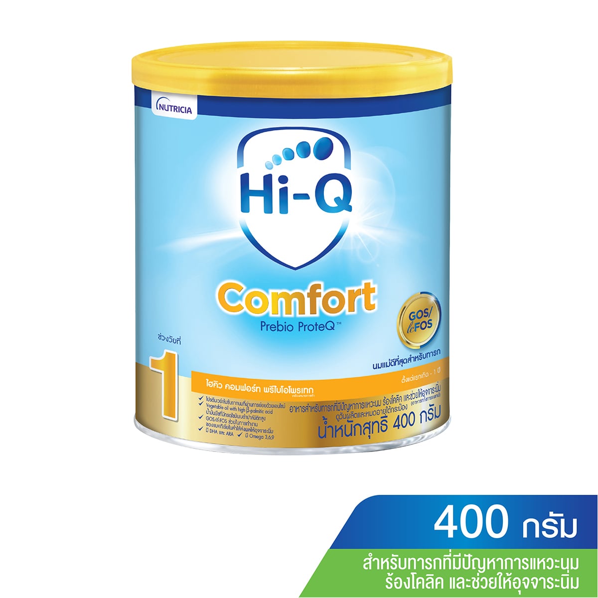 ไฮคิว คอมฟอร์ท พรีไบโอโพรเทค สูตร 1 อาหารทางการแพทย์สำหรับทารก 400 ก.