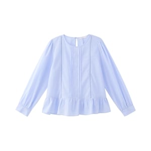 เบสิโค เสื้อแต่งลูกไม้ตารางผู้หญิง สีฟ้า_thumbnail