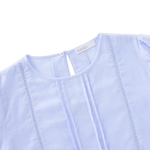 เบสิโค เสื้อแต่งลูกไม้ตารางผู้หญิง สีฟ้า_thumbnail_2