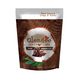 GLENDEE COCONUT CHIPS DARK CHOCO 40G.