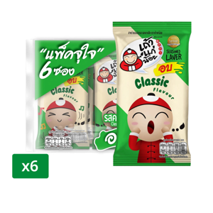 เถ้าแก่น้อย สาหร่ายอบปรุงรส รสคลาสสิก 1.3 ก. x 6 ชิ้น_thumbnail