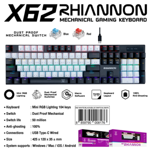 นับโว คีย์บอร์ด Blue Switch รุ่น X62_thumbnail_1