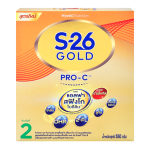 เอส-26 โกลด์ โปร-ซี นมผงดัดแปลงสูตรต่อเนื่องสำหรับทารกและเด็กเล็ก ช่วงวัยที่ 2 ขนาด 550 ก._thumbnail
