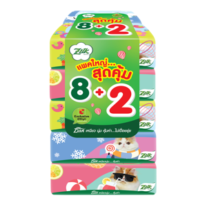 ซิลค์ กระดาษเช็ดหน้า ซอฟท์แพ็ค หนา 2 ชั้น แพ็ค 8+2 pcs._thumbnail