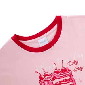 เบสิโค เสื้อยืดผู้หญิง รุ่น FASL25Q1LC0017 สีชมพู_thumbnail_2