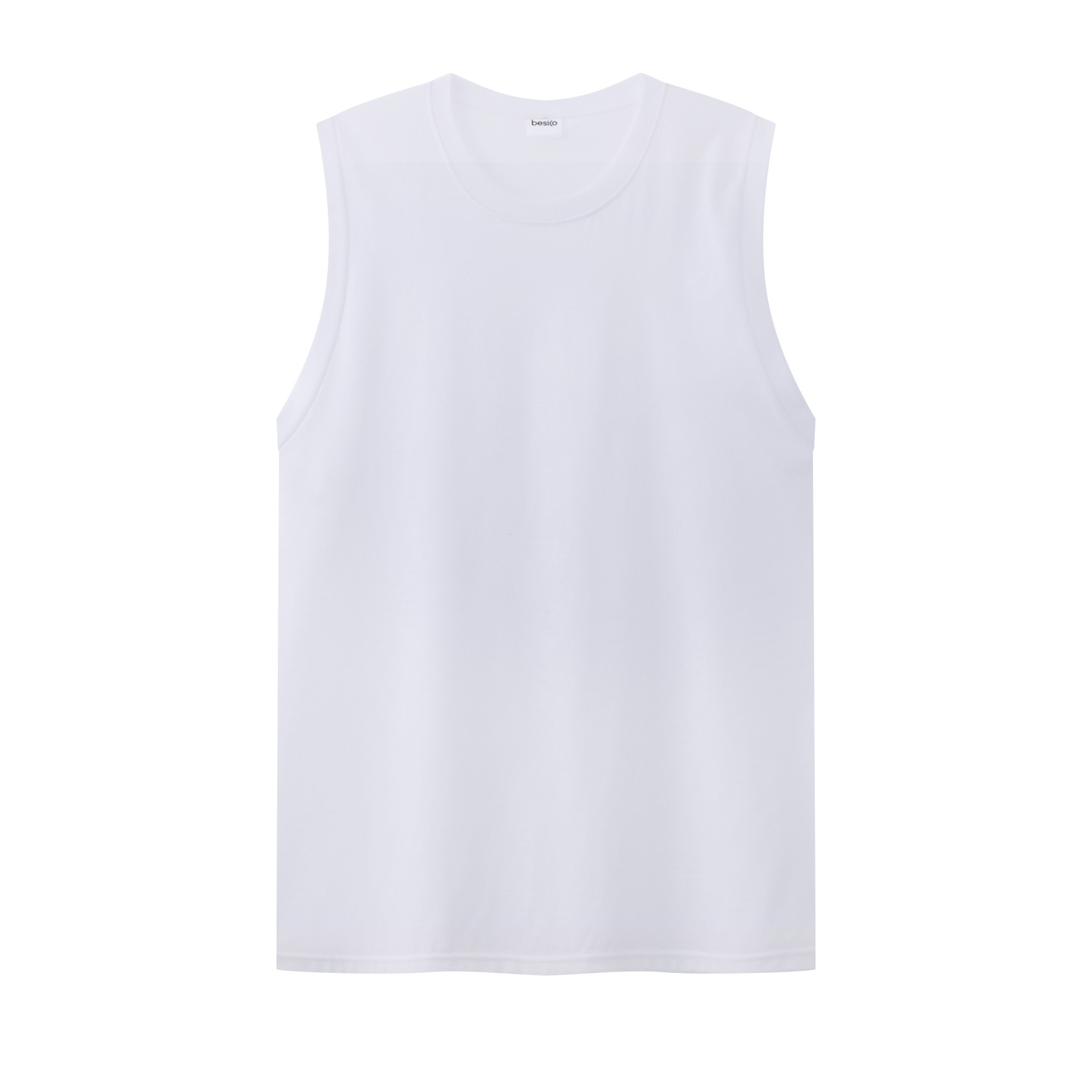 เบสิโค เสื้อแขนกุดผู้ชาย สีขาว