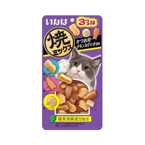 อินาบะ ขนมแมวสูตรปลาทูน่าและสันในไก่ผสมปลาโอแห้งน้ำซุปไก่ 25 ก.