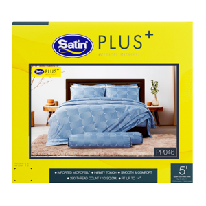 SATIN Plus 5 ft. Bedsheet Set Model. PP046 x 5 units Grey Color