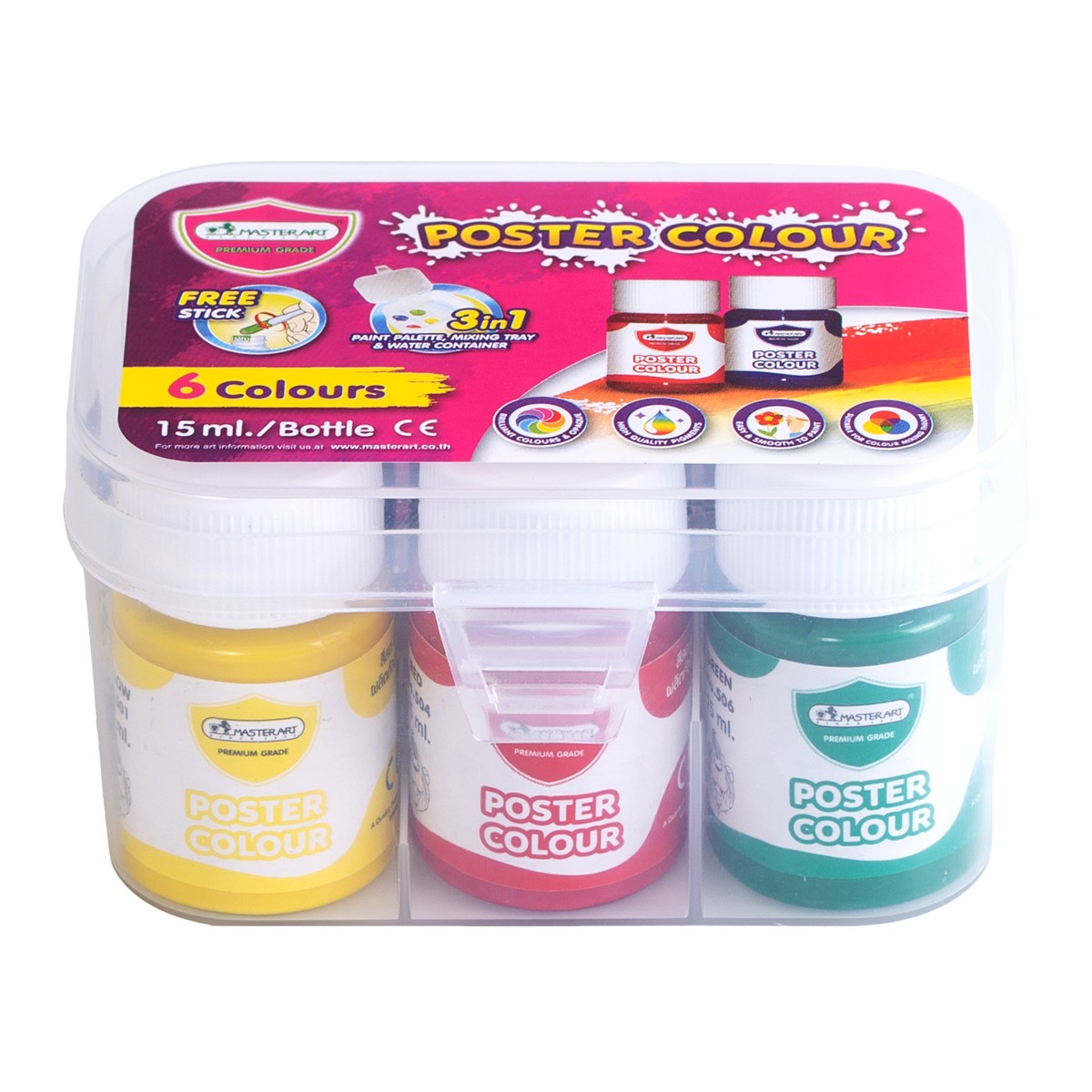มาสเตอร์อาร์ต ชุดสีโปสเตอร์ 6 สี 15 มล./ขวด