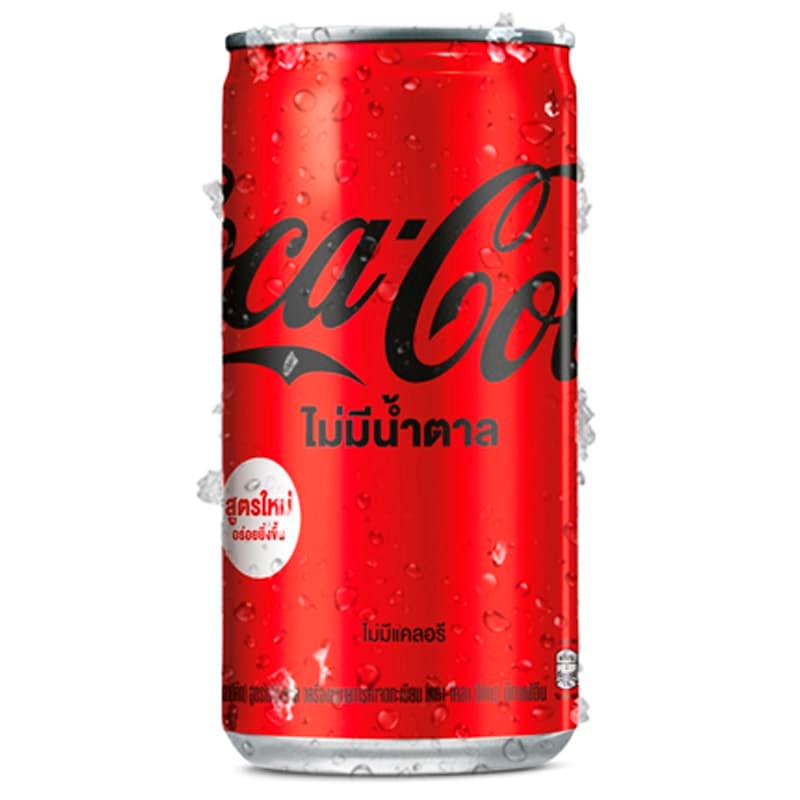 โค้ก น้ำอัดลม สูตรไม่มีน้ำตาล มินิแคน 180 มล.