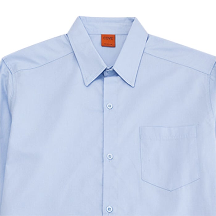 โคฟ เสื้อเชิ้ตแขนยาวสีพื้น สำหรับผู้ชาย สีฟ้า_1