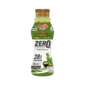 Meiji Pasteurized Low Fat Milk High Protien Zero Sugar Greentea Flavored 350ml.