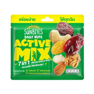 ซันไบทส์ เดลี่นัท แอคทีฟมิกซ์ ถั่วอบผสมผลไม้อบแห้ง 25 ก.
