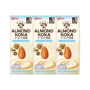 Glico Almond Koka Unsweetened 180ml. Pack 3