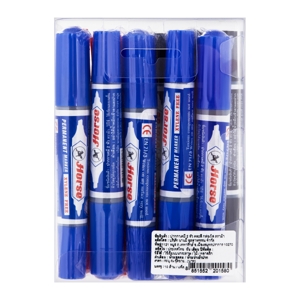 ตราม้า ปากกาเคมี 2 หัว คละสี แพ็ค 10_thumbnail_2