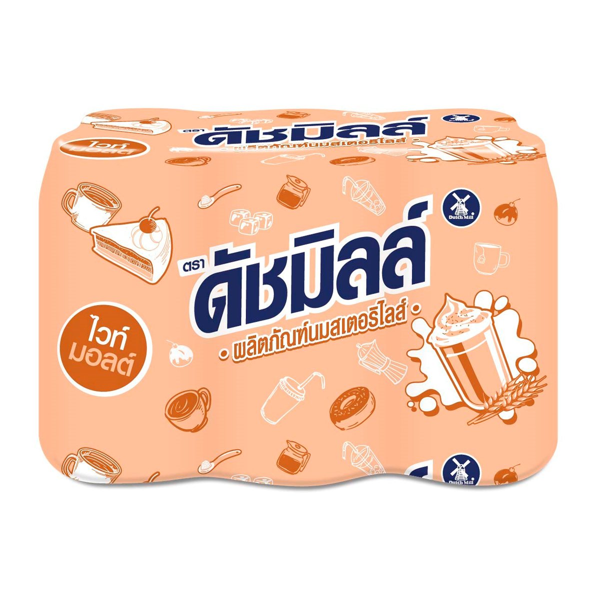 ดัชมิลล์ ผลิตภัณฑ์นมสเตอริไลส์ นมไวท์มอลต์ 150 มล. x 6 ชิ้น