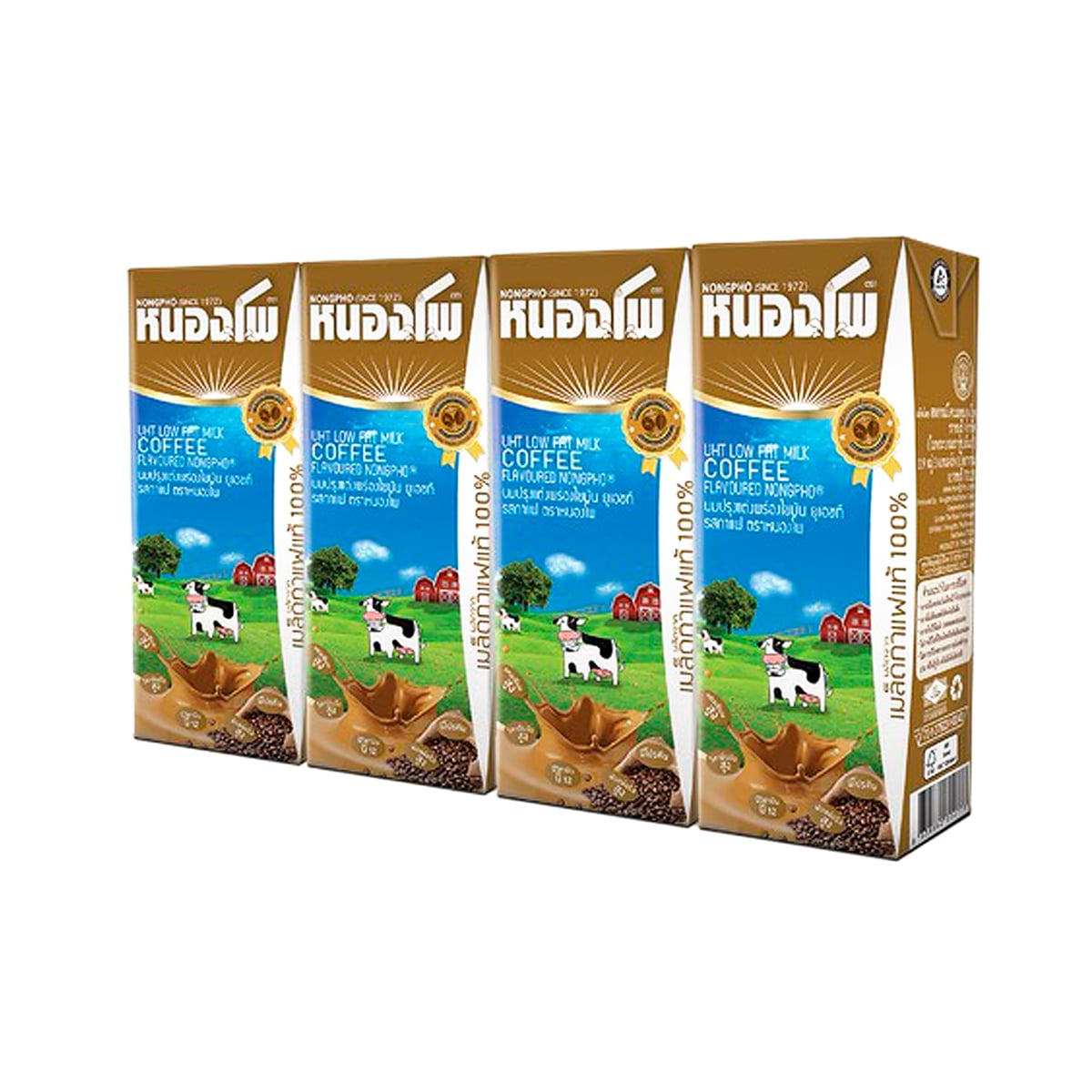Nongpho UHT Low Fat Milk Coffee Flavoured 180ml. Pack 4