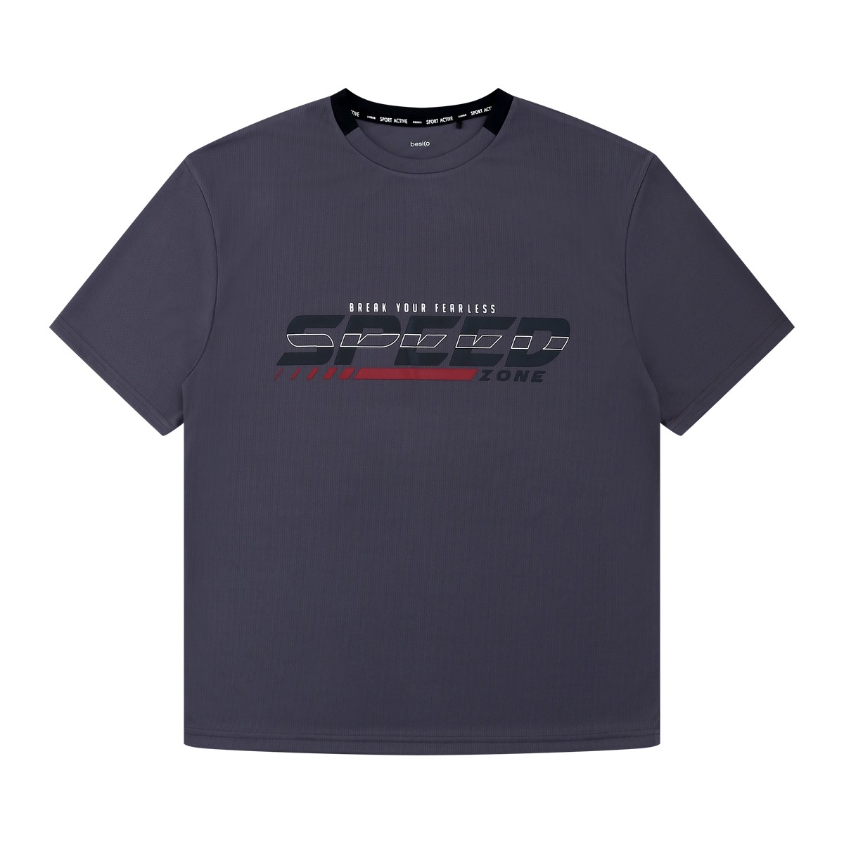 เบสิโค เสื้อยืดแขนสั้นพิมพ์ลายตัดต่อคอ สำหรับผู้ชาย รุ่น FPNT24Q2MS002