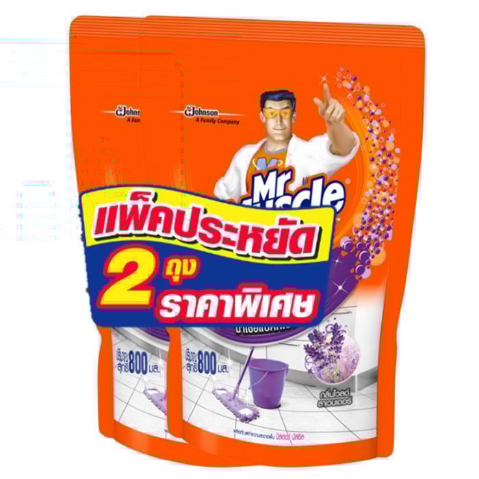 มิสเตอร์มัสเซิล ผลิตภัณฑ์ทำความสะอาดพื้น กลิ่นไวลด์ ลาเวนเดอร์ 800 มล. แพ็คคู่