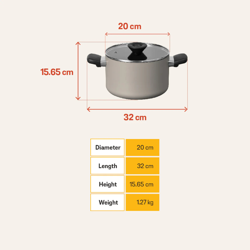 ไมย์เออร์ หม้อต้ม 2 หู 20 ซม./3.8 ล. พร้อมฝา สีเทา (13768-TE12)_1