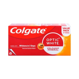Colgate Optic White Volcanic Mineral Toothpaste 100g. Pack 2