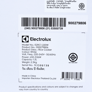 อีเลคโทรลักซ์ หม้อหุงข้าว รุ่น E2RC1-220W ขนาด 1.3 ล. สีขาว_thumbnail_2