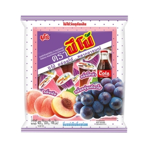 PIPO Carrageenan Jelly with 15% Mixed Fruit Juice Assorted Flavors (Peach, Cola, Kyoho Grape) 423 g. 18 cups