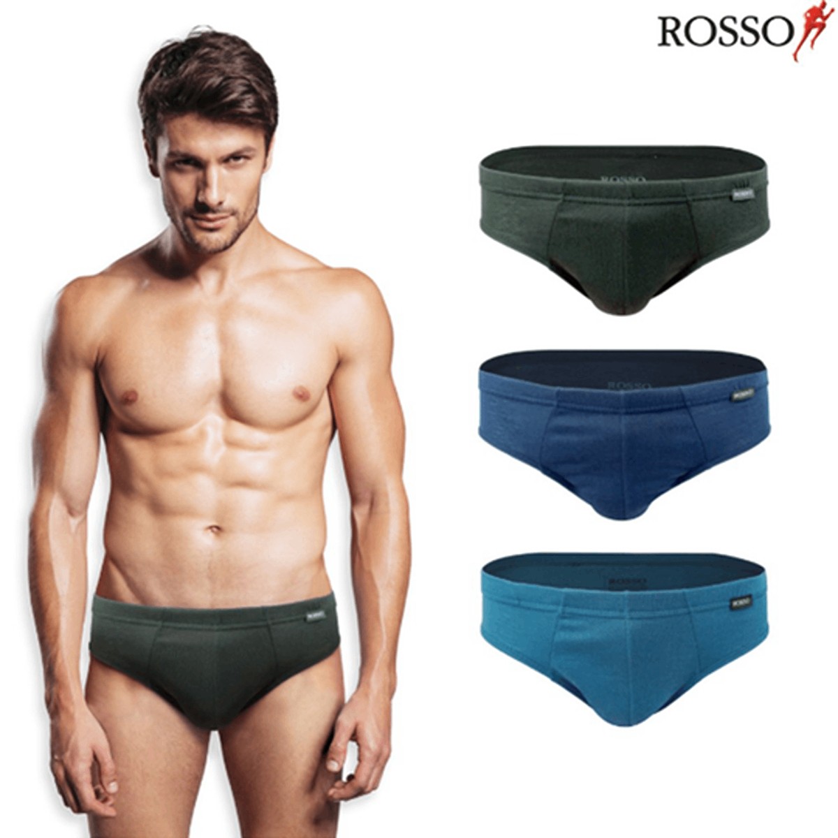 รอซโซ่ กางเกงชั้นในชาย ทรง Briefs ขอบหุ้มยาง รุ่น BE7215 แพ็ค 3_3
