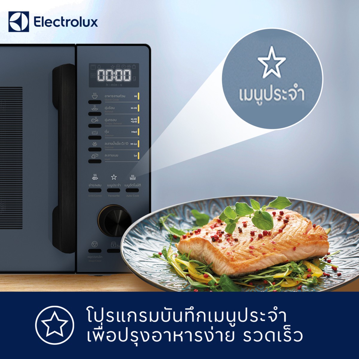 อีเลคโทรลักซ์ เตาอบไมโครเวฟแบบตั้งโต๊ะ UltimateTaste 500 รุ่น EMM23D22B ขนาด 23 ล. สีดำ_8