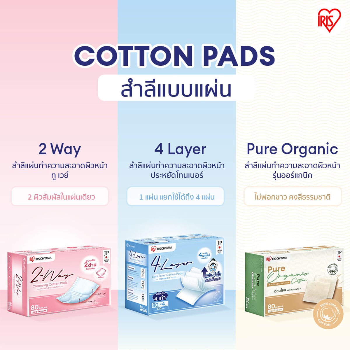 ไอริส สำลีแผ่นเช็ดผิวหน้าทูเวย์ 80 แผ่น_9