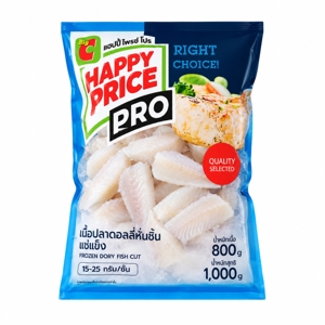 BIG C HAPPY PRICE PRO Frozen Pangasius Dory Strip Cut with Belly 800 g.
