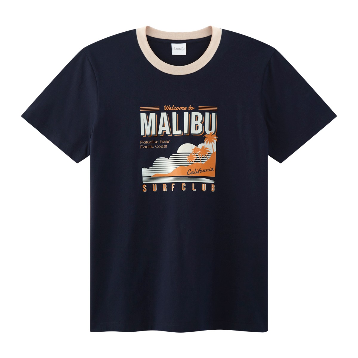 เบสิโค เสื้อยืดผู้ชาย รุ่น FTHL25Q1YM008 สีกรมท่า