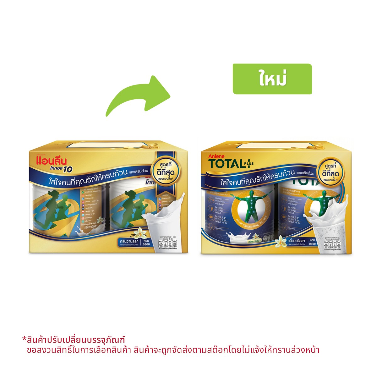 ชุดของขวัญแอนลีน โททอล พลัส เครื่องดื่มนม กลิ่นวานิลลา 400 ก. x 2 ชิ้น