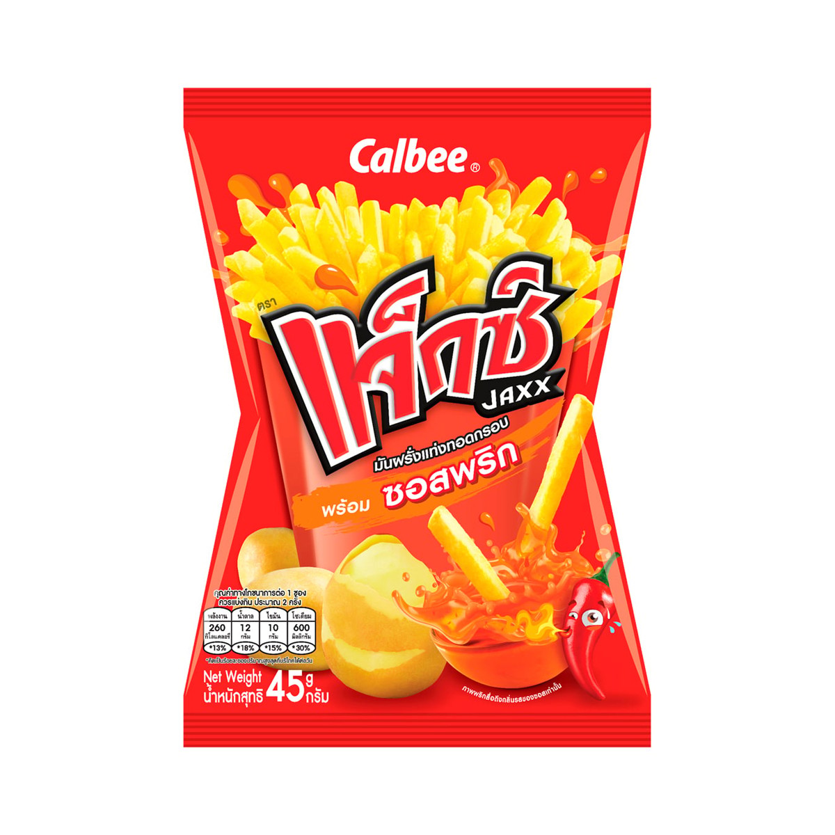 JAXX Potato French Fries Snack with Chili Sauce 45 g.