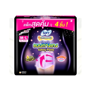 โซฟี ผ้าอนามัยแบบกางเกง รุ่น เซฟตี้  ไซส์ M-L 4 ชิ้น