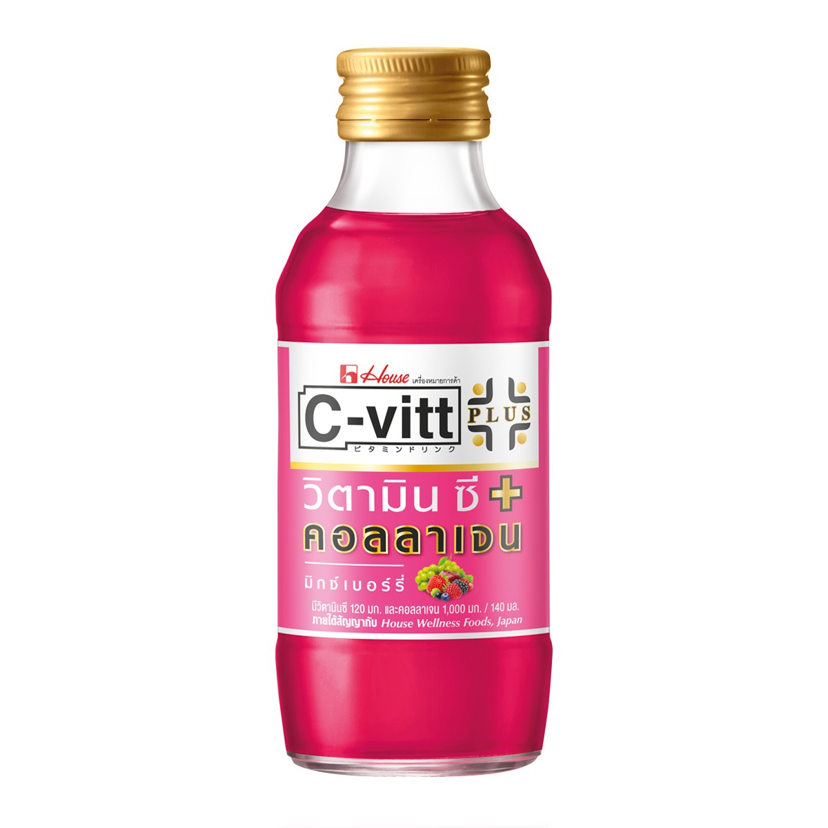 ซี-วิท พลัส เครื่องดื่มน้ำรสผลไม้รวม 12.5% จากน้ำผลไม้เข้มข้น ผสมวิตามินซีและคอลลาเจน 140 มล.