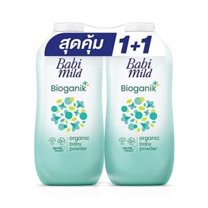 BABI MILD Ultra Mild Bioganik Baby Powder 350 g. Double Pack
