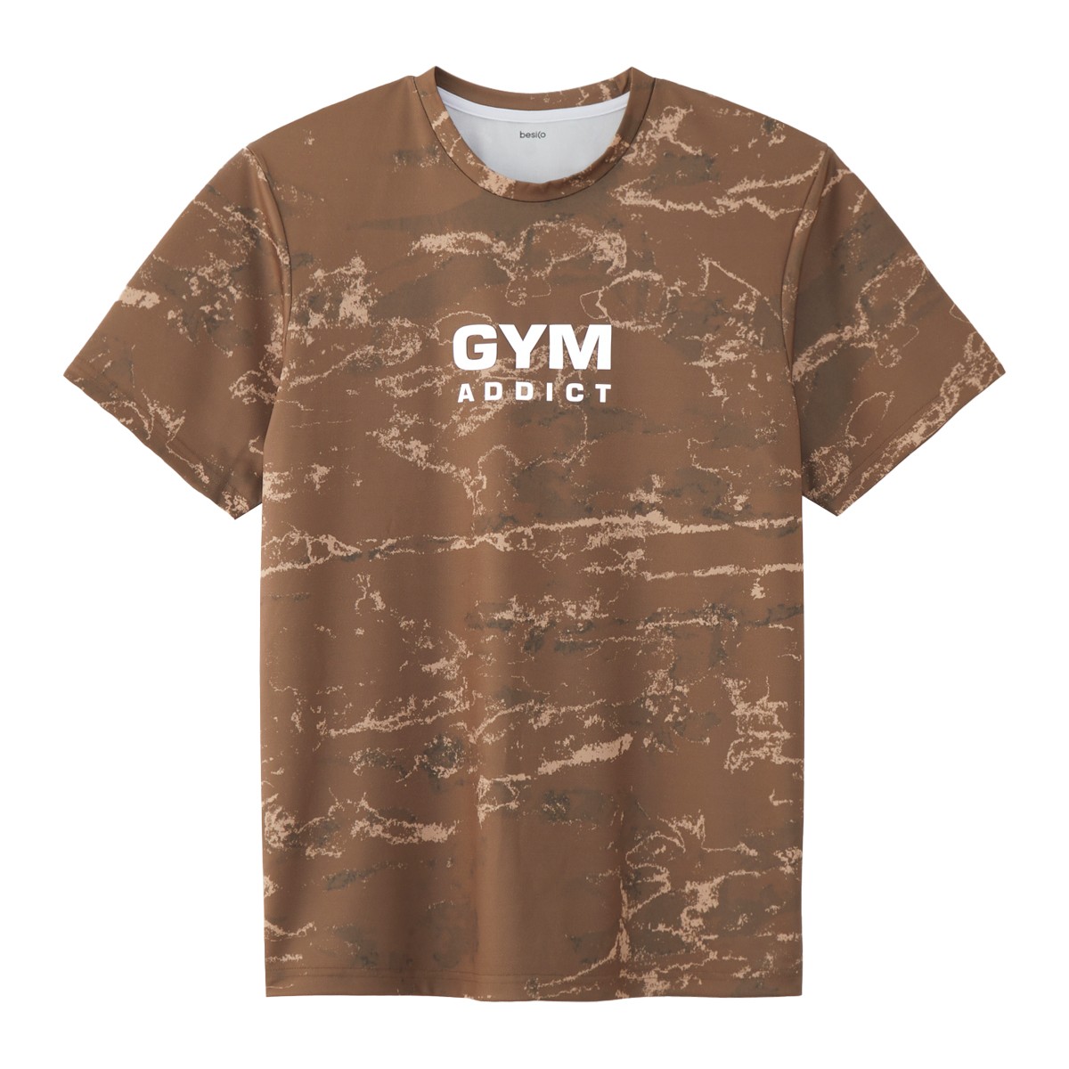 เบสิโค เสื้อยืดผู้ชาย รุ่น FFDM24Q4MS001 สีน้ำตาล