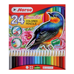 ตราม้า ดินสอสีไม้ยาว 24 สี กล่องแดง_thumbnail