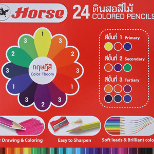 ตราม้า ดินสอสีไม้ยาว 24 สี กล่องแดง_thumbnail_3