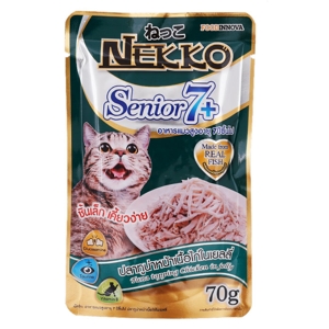 Nekko Senior 7 Plus Tuna Topping Chicken in Jelly 70g.