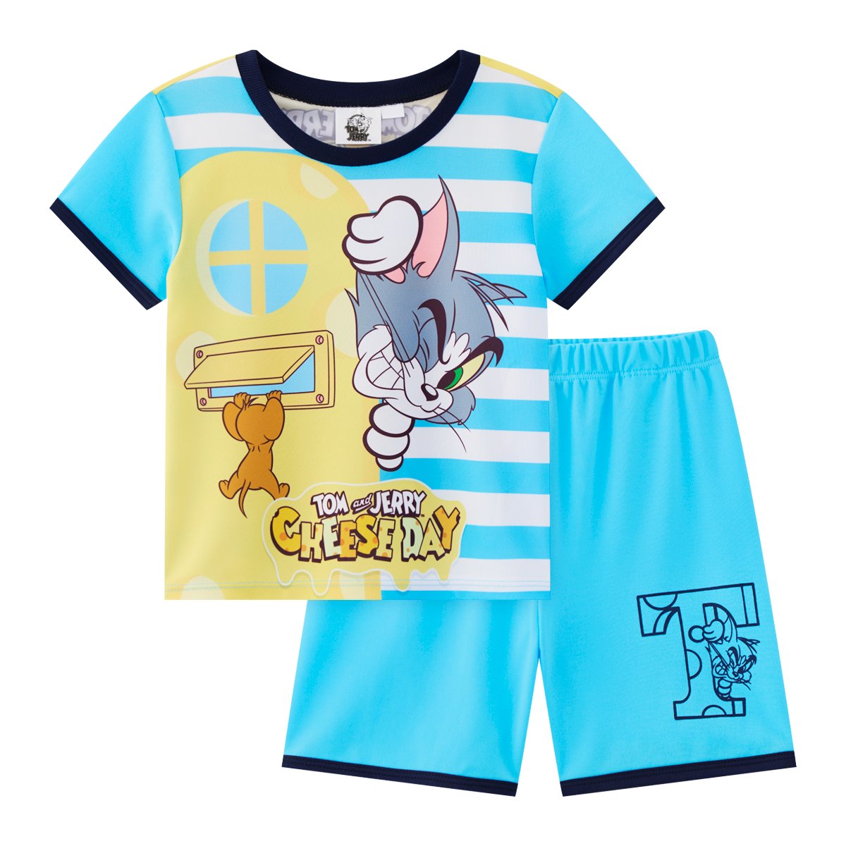 ทอม แอนด์ เจอร์รี่ ชุดไฮเกรดเสื้อยืดและกางเกงขาสั้นพิมพ์ลาย สำหรับเด็กผู้ชาย รุ่น FMTN2508TB02 สีฟ้า
