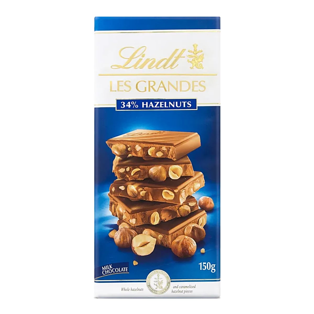 Lindt Les Grandes Milk Hezelnut 150g