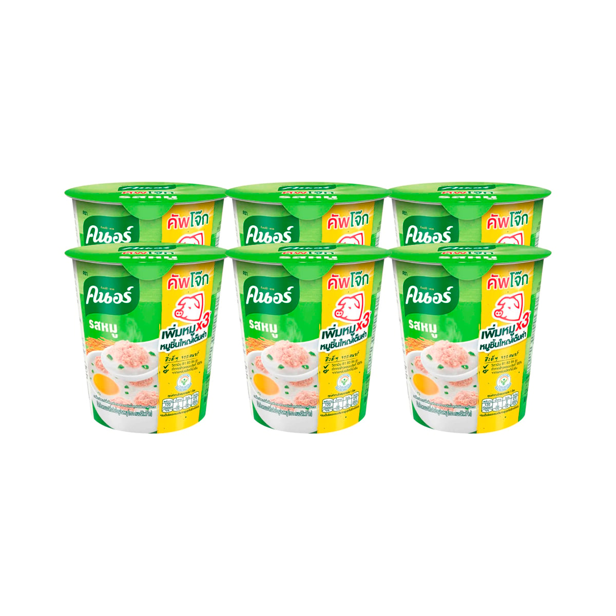 คนอร์ คัพโจ๊ก รสหมู 32 ก. แพ็ค 6 ชิ้น_1