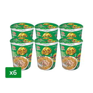Yum Yum Cup Tem Tem Instant Noodles Minced Pork Flavour 60g. Pack 6