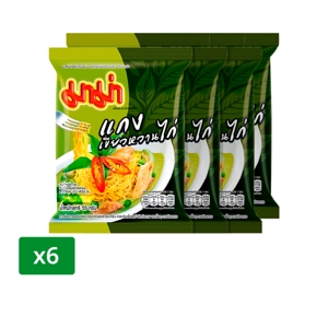 Mama Instant Noodles Chicken Green Curry 55g. Pack 6sachets